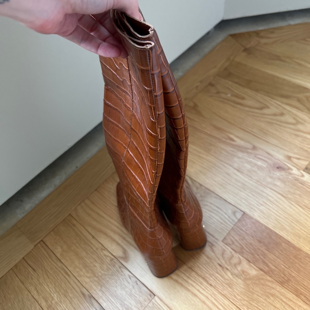 Sam Edelman Croc-embossed leather boots